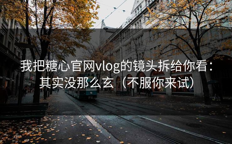 我把糖心官网vlog的镜头拆给你看:其实没那么玄(不服你来试) 我把糖心官网vlog的镜头拆给你看:其实没那么玄(不服你来试)